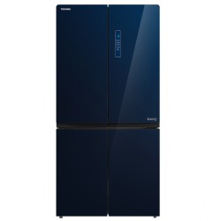 650 L 4 Door Refrigerator with Real Inverter, Convert Zone, Blue Glass Door Finish